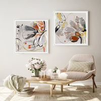 Thumbnail for Wall Art 60cmx60cm Blooming Spring Floral 2 Sets White Frame Canvas