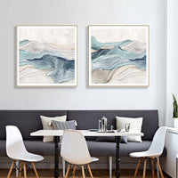 Thumbnail for Wall Art 100cmx100cm Blue Mountain 2 Sets Gold Frame Canvas