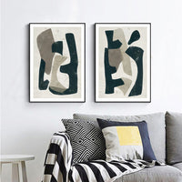 Thumbnail for Wall Art 70cmx100cm Abstract Puzzle 2 Sets Black Frame Canvas