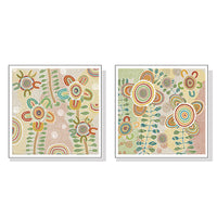 Thumbnail for Wall Art 80cmx80cm Lovely Pattern 2 Sets White Frame Canvas