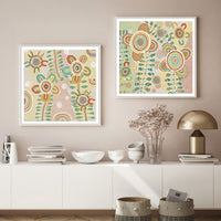 Thumbnail for Wall Art 70cmx70cm Lovely Pattern 2 Sets White Frame Canvas