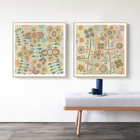 Thumbnail for Wall Art 90cmx90cm Lovely Pattern II 2 Sets Wood Frame Canvas