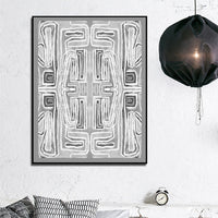 Thumbnail for Wall Art 40cmx60cm Abstract Mountain Black Frame Canvas
