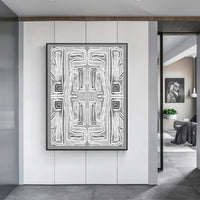 Thumbnail for Wall Art 60cmx90cm Abstract Mountain Black Frame Canvas