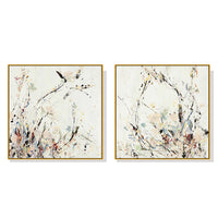 Thumbnail for Wall Art 70cmx70cm Afternoon Walk 2 Sets Gold Frame Canvas