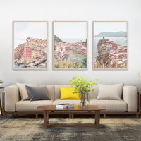 Thumbnail for Wall Art 80cmx120cm Italy Cinque Terre 3 Sets Wood Frame Canvas