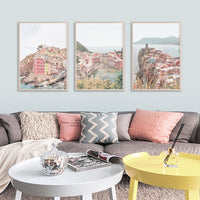 Thumbnail for Wall Art 80cmx120cm Italy Cinque Terre 3 Sets Wood Frame Canvas