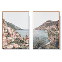 Thumbnail for Wall Art 40cmx60cm Italy Positano 2 Sets Wood Frame Canvas