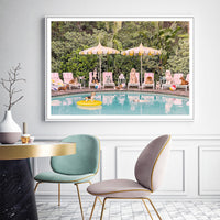 Thumbnail for Wall Art 90cmx135cm Dogs at Beverley Hills Hotel White Frame Canvas