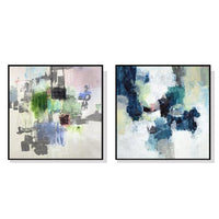 Thumbnail for Wall Art 60cmx60cm Blue Crushers 2 Sets Black Frame Canvas