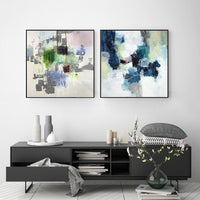 Thumbnail for Wall Art 60cmx60cm Blue Crushers 2 Sets Black Frame Canvas