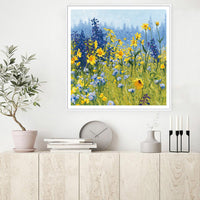 Thumbnail for Wall Art 50cmx50cm Joyful In July White Frame Canvas