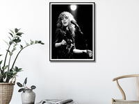 Thumbnail for Wall Art 50cmx70cm Young Stevie Nicks in Concert Poster, Black Frame Canvas