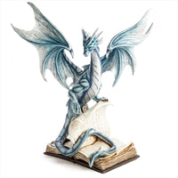 Thumbnail for Large Blue Dragon Standing On An Open Ancient Book