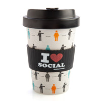 Thumbnail for I Heart Social Distancing Eco-to-Go Bamboo Cup