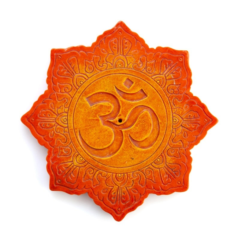 Orange Om Incense Burner