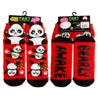 Thumbnail for Festive Panda Feet Speak Socks