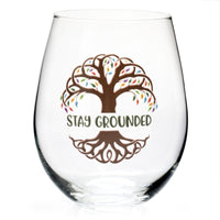 Thumbnail for Tree Of Life Stay Grounded Stemless Glass