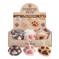 Thumbnail for Furever Pets Cat Paw Plush Keychain - Assorted (SENT AT RANDOM)