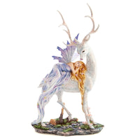 Thumbnail for Woodland Fairy sleeping on Snow Deer Figurine