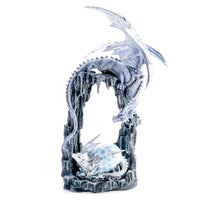 Thumbnail for Two White Dragons in Icy Cave Figurine