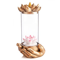 Thumbnail for Lotus Glass Case LED Backflow Incense Burner