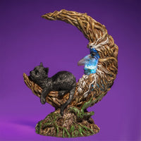 Thumbnail for Black Cat Crescent Moon Tree LED Light