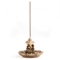 Thumbnail for Gold Ganesh on Lotus Incense Burner