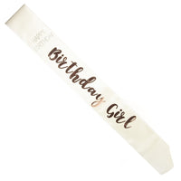 Thumbnail for Birthday Girl Rose Gold White Sash