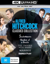 Thumbnail for Saboteur / Shadow Of A Doubt / The Trouble With Harry / Marnie / Family Plot | UHD - Hitchcock Class UHD
