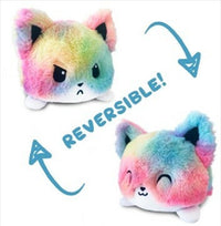 Thumbnail for Reversible Plushie - Fox Tie Dye Rainbow