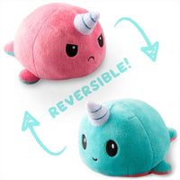 Thumbnail for Reversible Plushie - Narwhal Light Blue/Light Pink