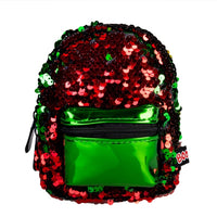 Thumbnail for Sequin Green Red Mini Backpack