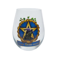 Thumbnail for Black Cat Pentacle Stemless Wine Glass