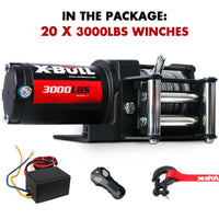 Thumbnail for X-BULL Electric Winch 3000LBS 12V Steel Cable Wireless Remote ATV UTV 4WD BOAT 20 Units