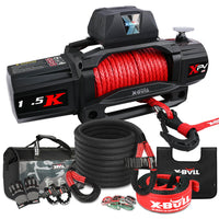 Thumbnail for X-BULL 4WD Recovery Kit Kinetic Recovery Rope With 14500LBS Electric Winch 12V Winch 4WD 4X4 Offroad