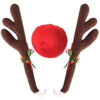 Thumbnail for Reindeer Car Antlers and Nose Decoration Set Xmas Jingle Bells for Christmas