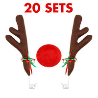Thumbnail for Reindeer Car Antlers and Nose Decoration Set Xmas Jingle Bells 20 sets