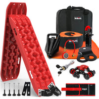Thumbnail for X-BULL 4WD Recovery Kit Recovery Tracks Gen 3.0 Red Mounting Pins Snatch Strap Off Road 4X4