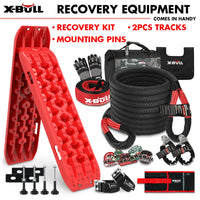 Thumbnail for X-BULL 4X4 Recovery Kit Kinetic Recovery Rope Snatch Strap / 2PCS Recovery Tracks 4WD Mounting Pins Gen3.0 Red