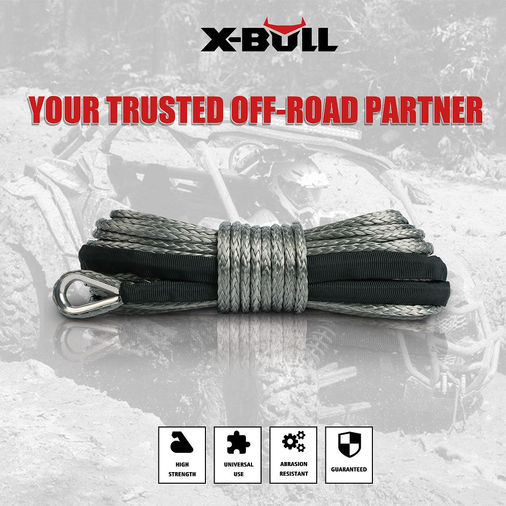 X-BULL Winch Rope 5.5mm x 13m Dyneema Synthetic Rope Tow Recovery Offroad 4wd4x4