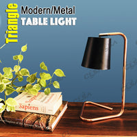 Thumbnail for 2 x Table Light With Triangle Metal Base with Copper Plating LED Vintage Globe Included