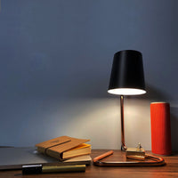 Thumbnail for 2 x Table Light With Triangle Metal Base with Copper Plating LED Vintage Globe Included