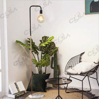 Thumbnail for 2 x Led Floor Light With Marble Base and Metal Matt Black and Copper Plating LED Vintage Globe Included