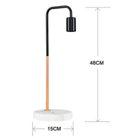 Thumbnail for 2 x LED Table Light with Marble Base and Matt Black Metal Copper Plating LED Vintage Globe Included