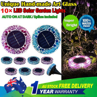 Thumbnail for 10 x Solar LED Hand-made Art Stained Glass Inground Light for Garden Outdoor Deck Path