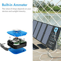 Thumbnail for BigBlue Portable 28W SunPower Solar Panel 2 USB Ports with Digital Ammeter
