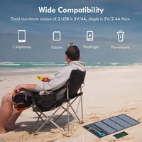 Thumbnail for BigBlue Portable 28W SunPower Solar Panel 2 USB Ports with Digital Ammeter