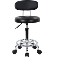 Thumbnail for EKKIO Backrest Round Salon Stool with Adjustable Height (Black)