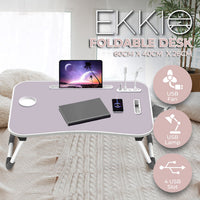 Thumbnail for Ekkio Portable Laptop Bed Desk Foldable Legs with USB Charge Port Home Office White